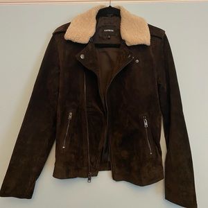 Express Men’s Brown Suede Jacket w/ Detach Collar